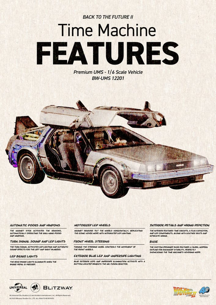 Back to the Future II Premium UMS vehicle 1/6 Time Machine 74 cm image 7